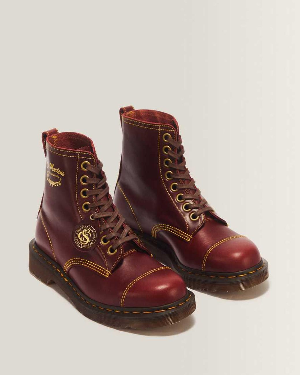 Dr. Martens Brown 1460 Cappers Classic Calf Leather Lace Up Boots