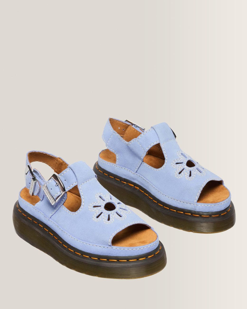 Dr. Martens Suède Dunnet Flower Buttersoft Leren Sandalen in het Blue