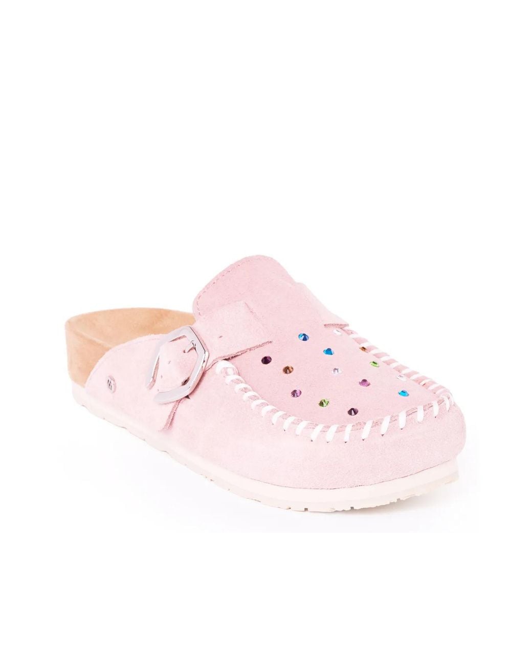 Minnetonka Pink Rhinestone Buckle Clog