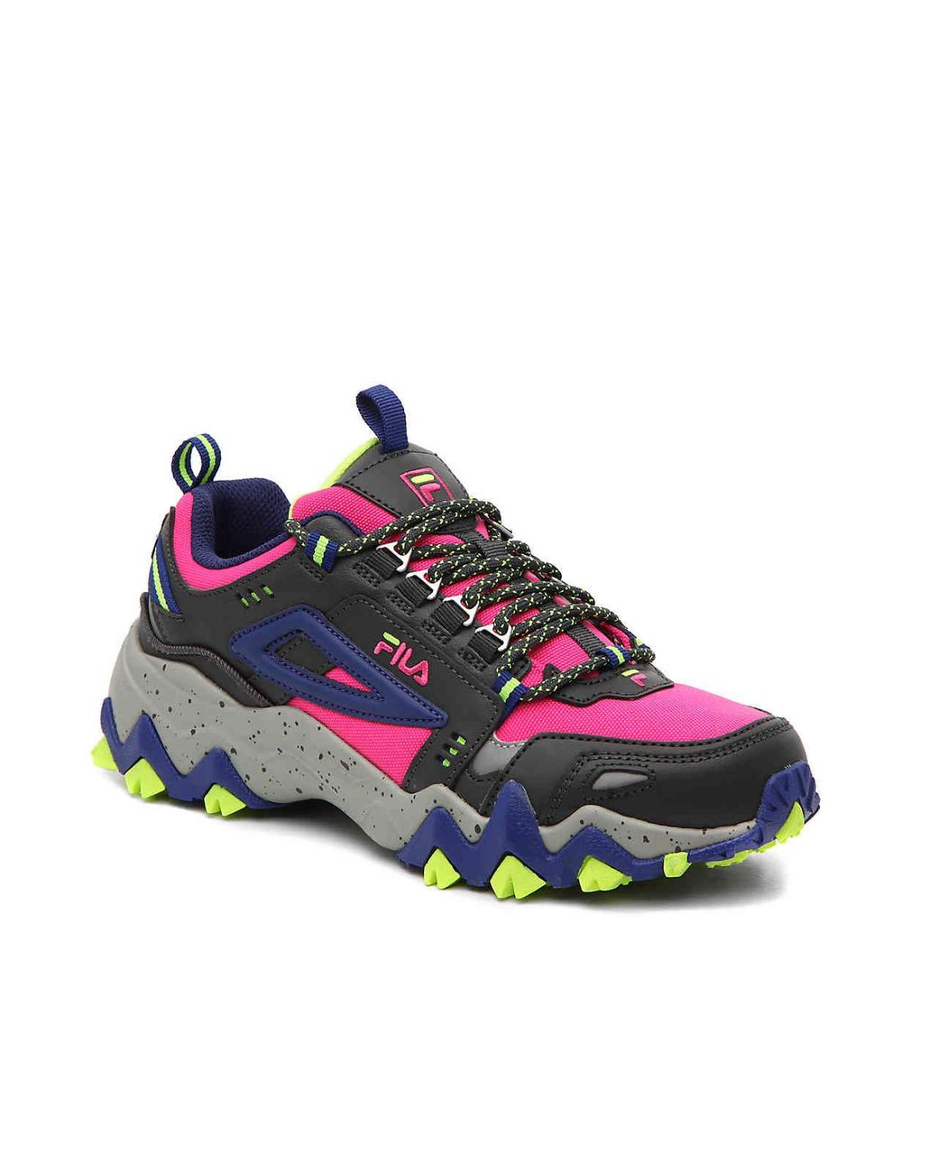 pink and green filas