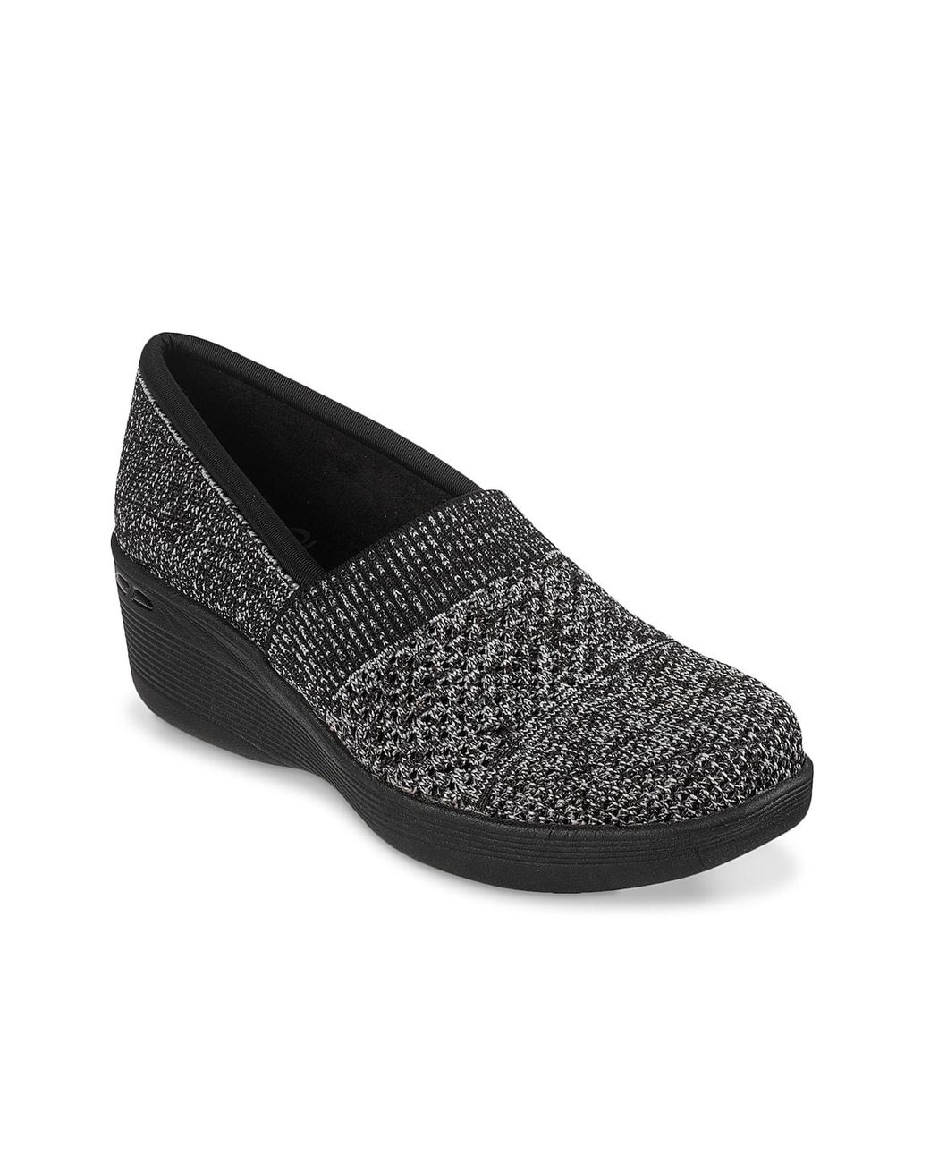 Skechers Pier-lite Wow Factor Wedge Slip-on in Black | Lyst