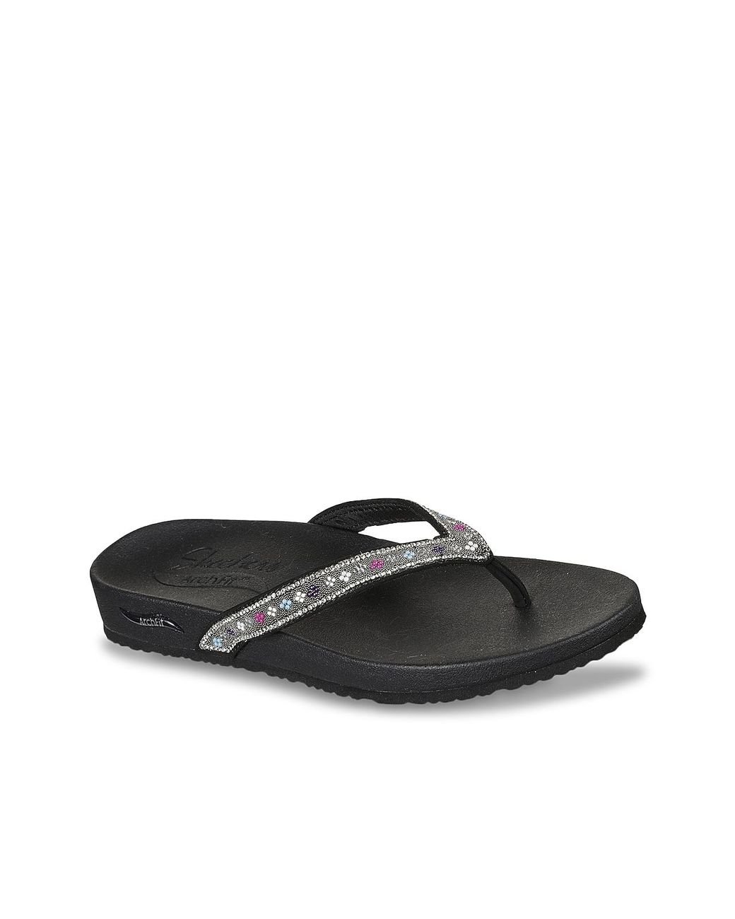Skechers Synthetic Cali Arch Fit Meditation Day Shimmer Flip Flop in