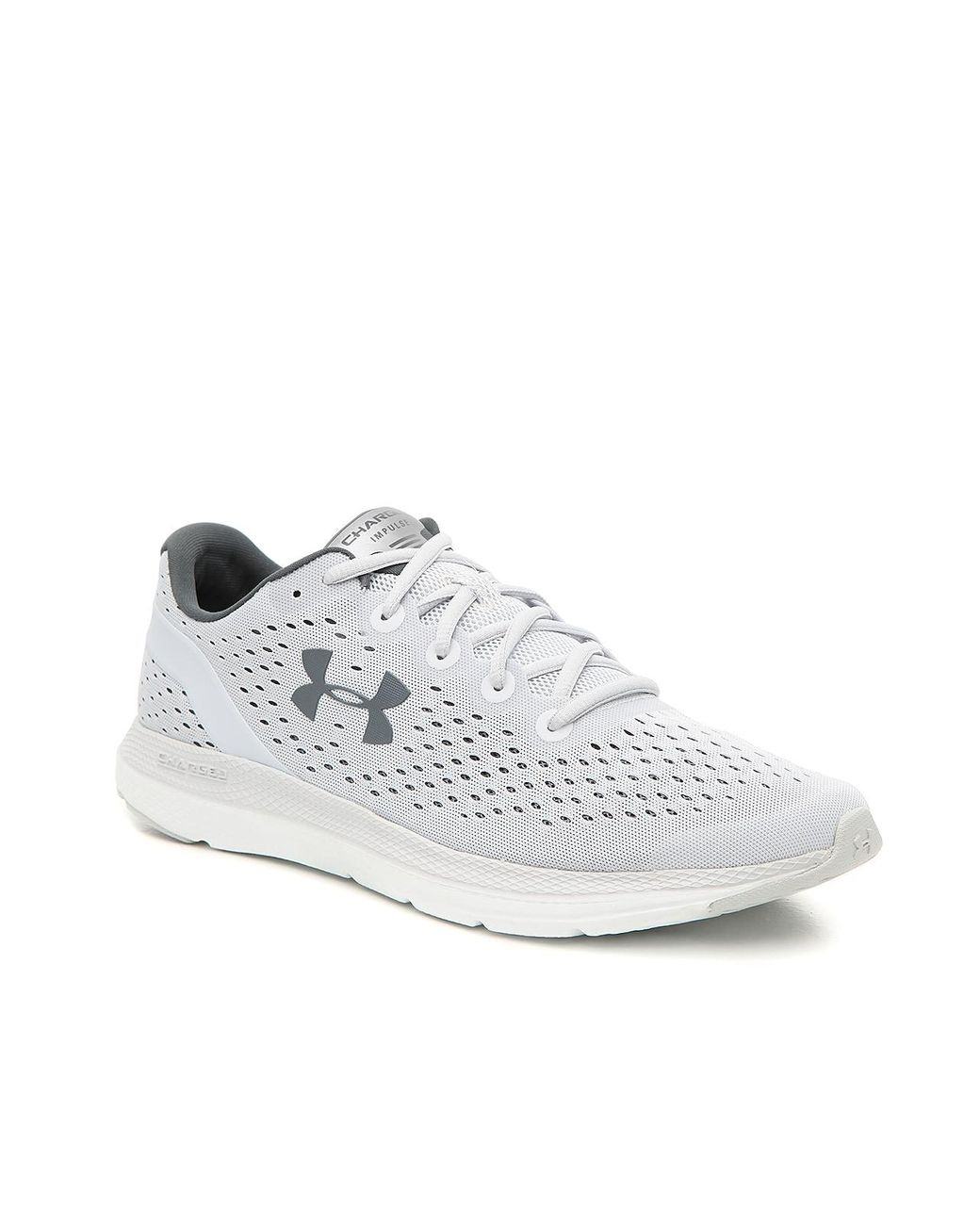 gray and black under armour shoes