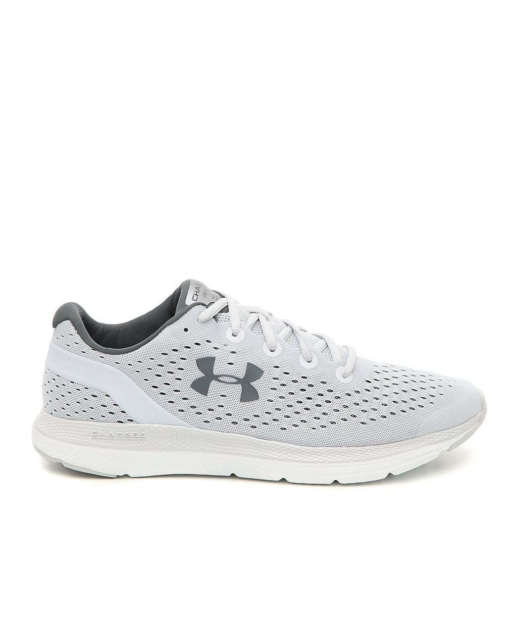 gray and black under armour shoes
