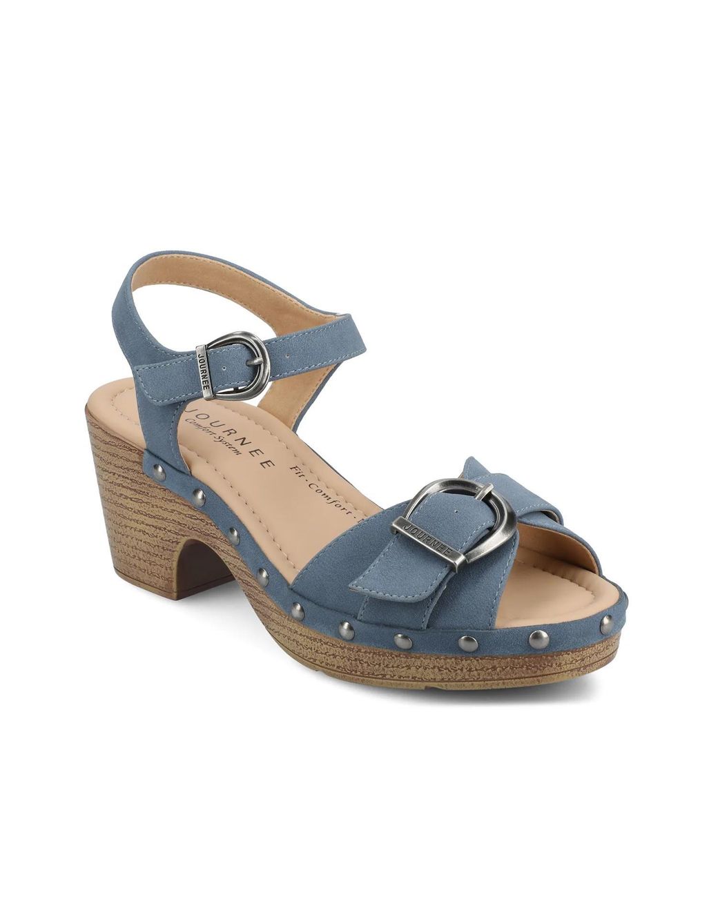 Journee Collection Sisilia Platform Sandal in Blue | Lyst
