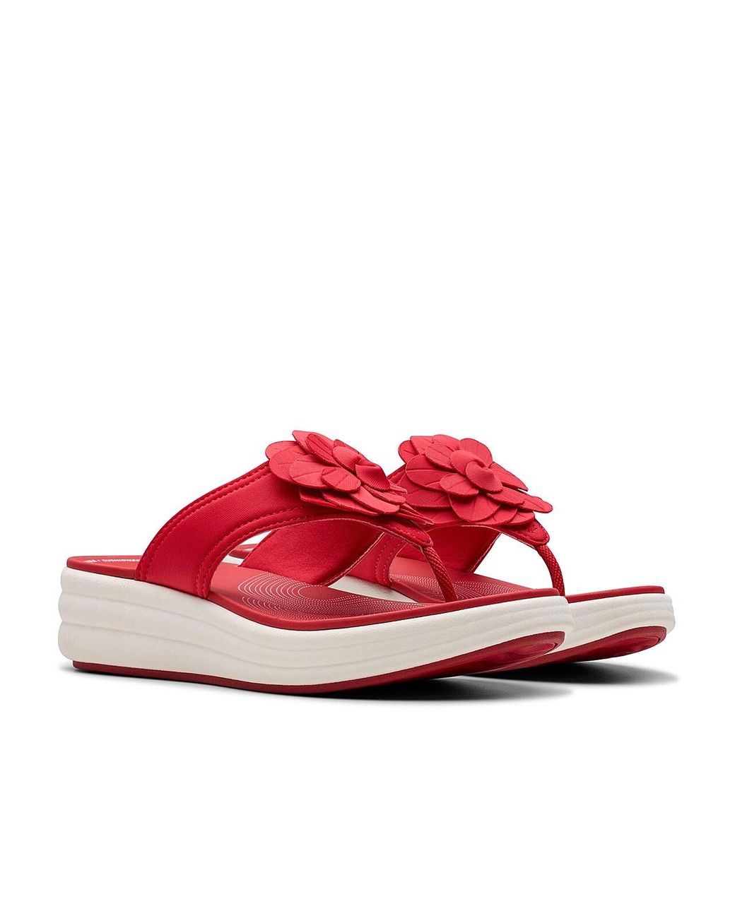 Clarks Cloudsteppers Drift Flora Wedge Sandal in Red Lyst