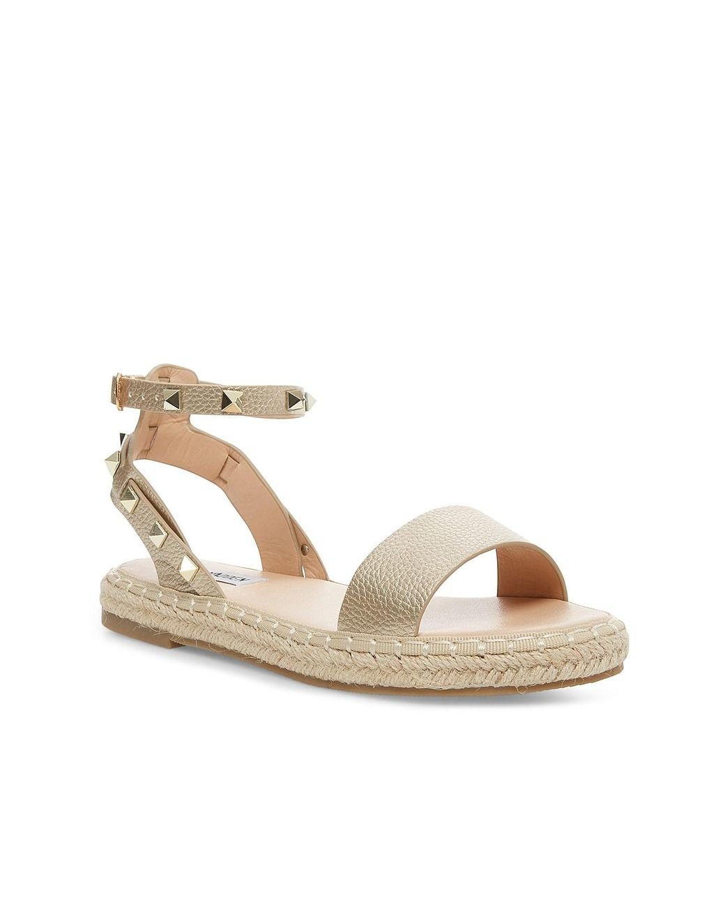 gold espadrilles flat