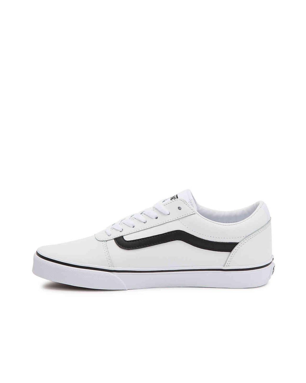 Vans Ward Lo Leather Sneaker in White/Black (White) for Men | Lyst