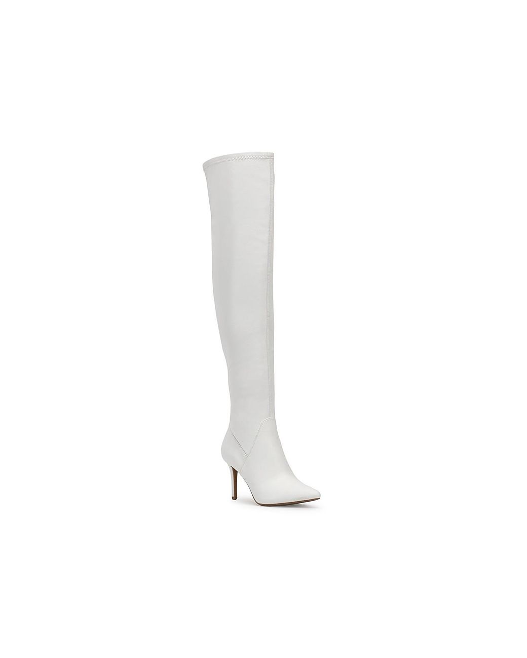 Jessica Simpson Leather Abrine Overtheknee Boot in White (Black) Lyst