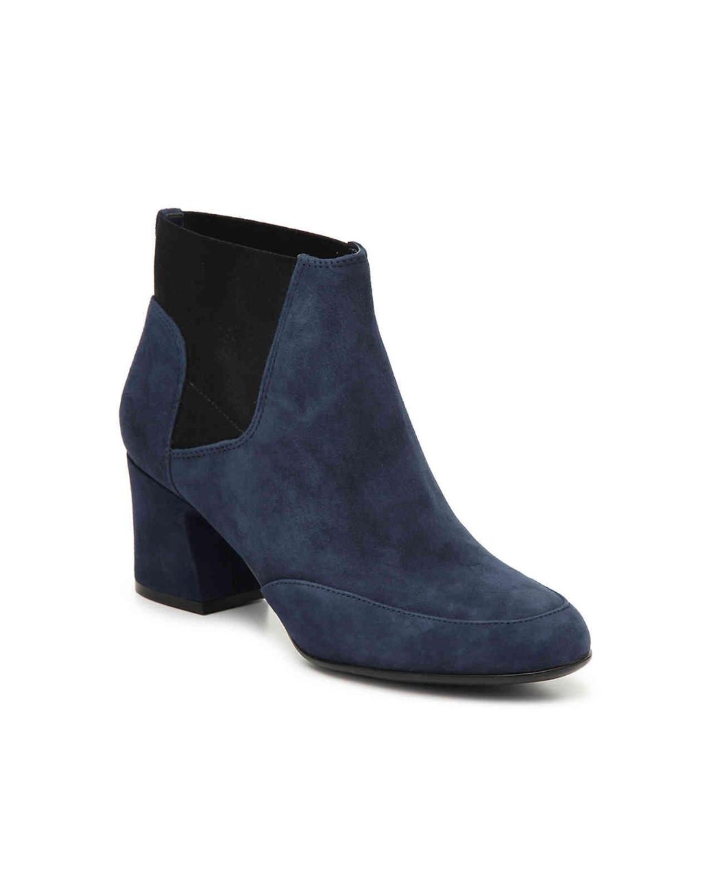 Naturalizer Danica Pull On Block Heel Boots in Navy Suede (Blue) - Save ...