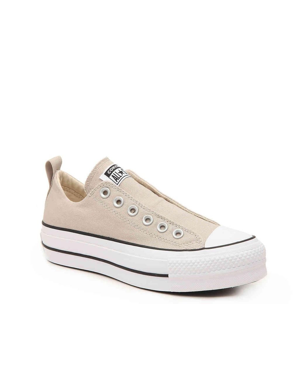Converse Chuck Taylor All Star Fashion Lift Platform Slip-on Sneaker in  Natural | Lyst