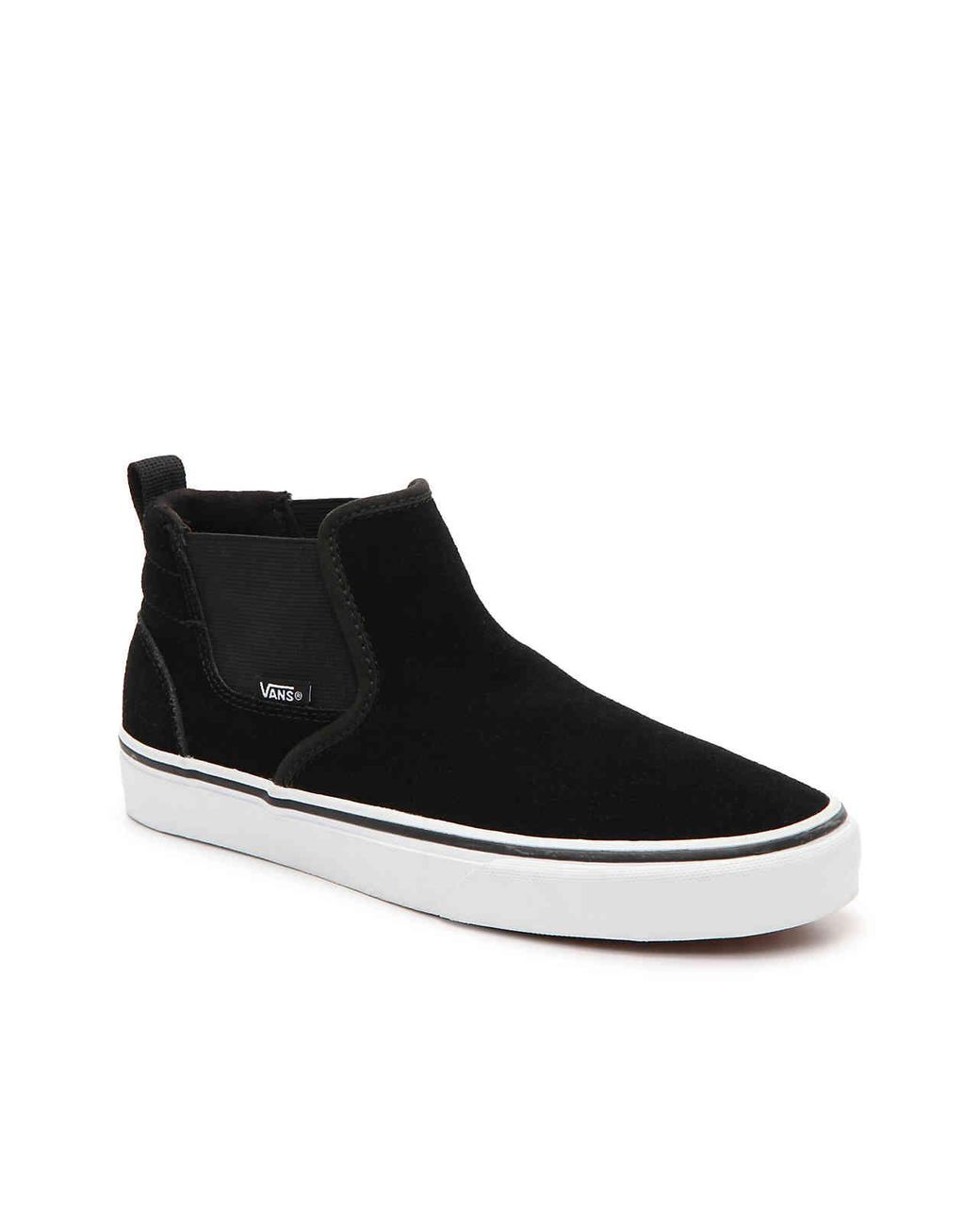 Vans Asher Mid-top Slip-on Sneaker in Black | Lyst