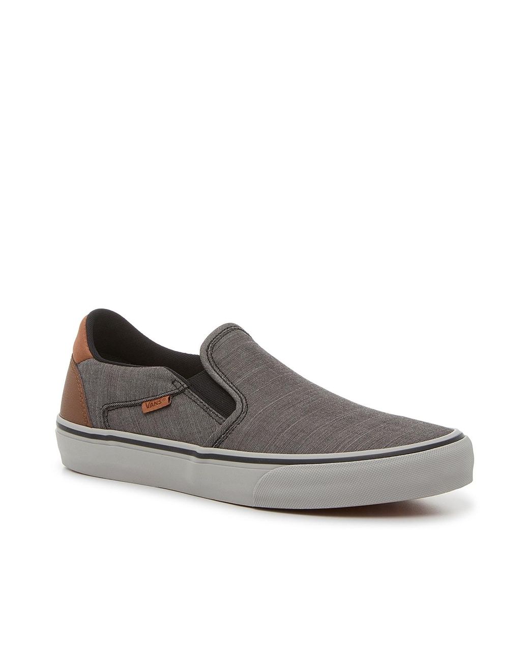 Dark grey slip on vans 2025