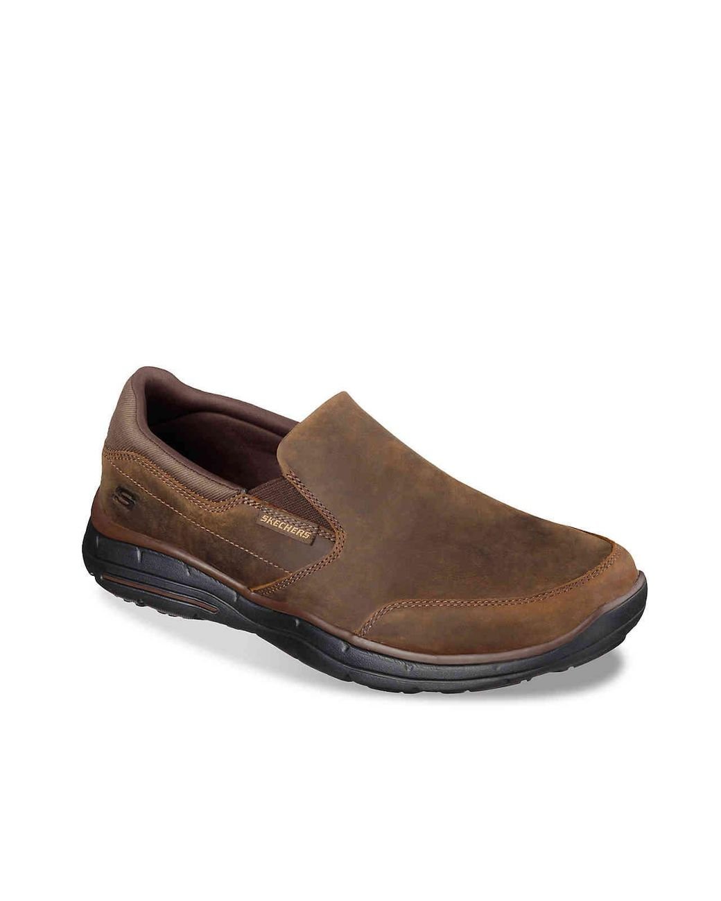 Skechers Relaxed Fit Glides Calculous Slip-on in Brown for Men | Lyst