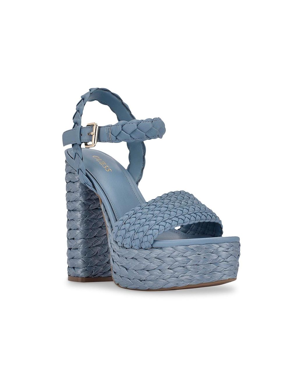 Guess Gabela Espadrille Platform Sandal in Blue | Lyst