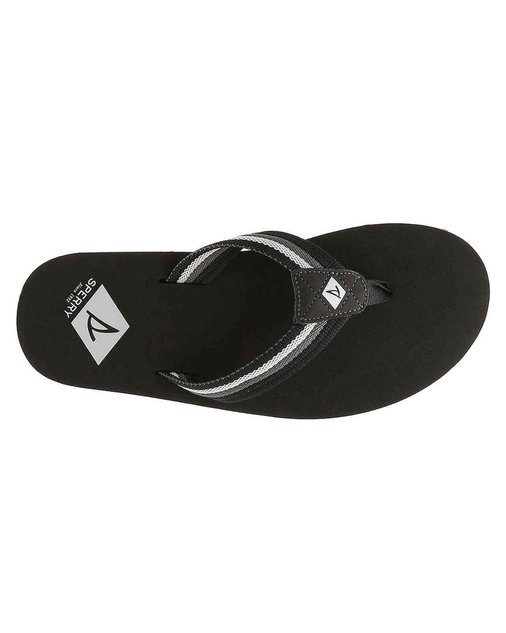 sperry black flip flops