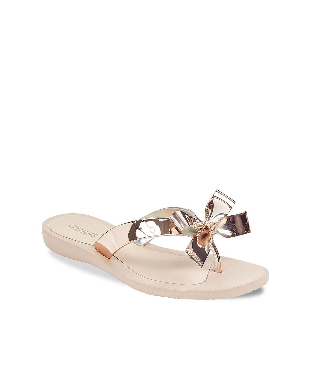 Guess rose gold flip flops Clearance