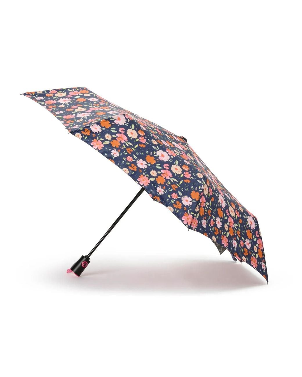 Totes Isotoner Black Compact Auto Open/Close Umbrella