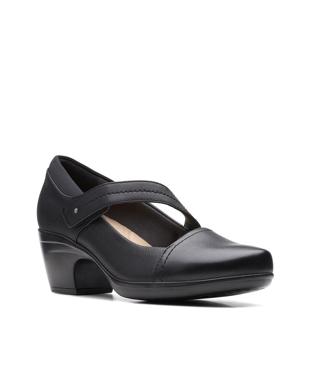 Clarks Leather Emily Pearl Mary Jane Pump in Black | Lyst