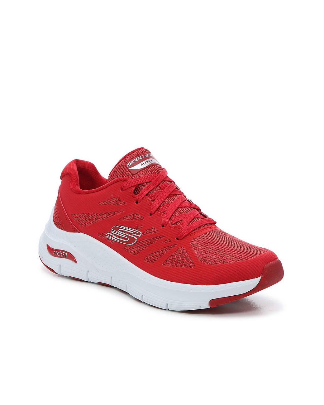 Skechers Synthetic Arch Fit Sneaker in Red - Lyst