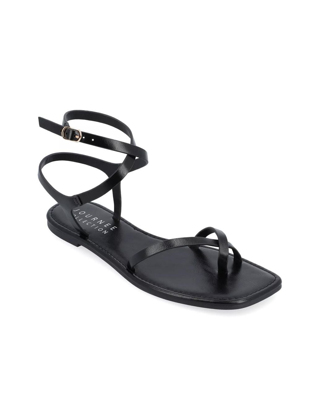 Journee Collection Black Charra Sandal