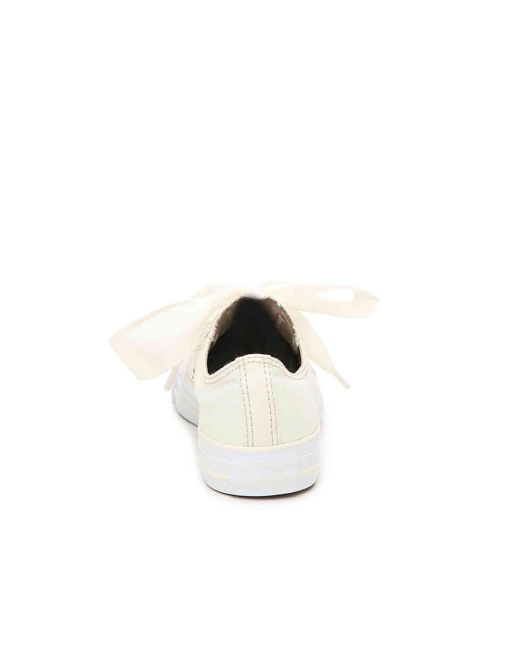 Converse Satin Chuck Taylor All Star Egret Ribbon Sneaker in White | Lyst