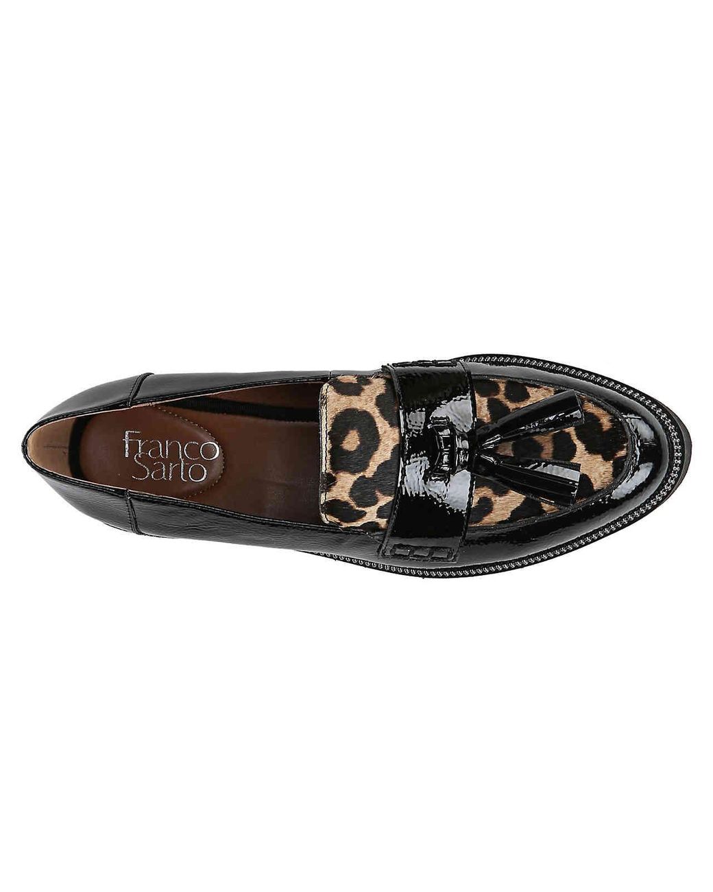 franco sarto animal print loafers