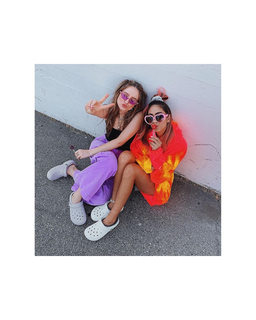 light blue lined crocs