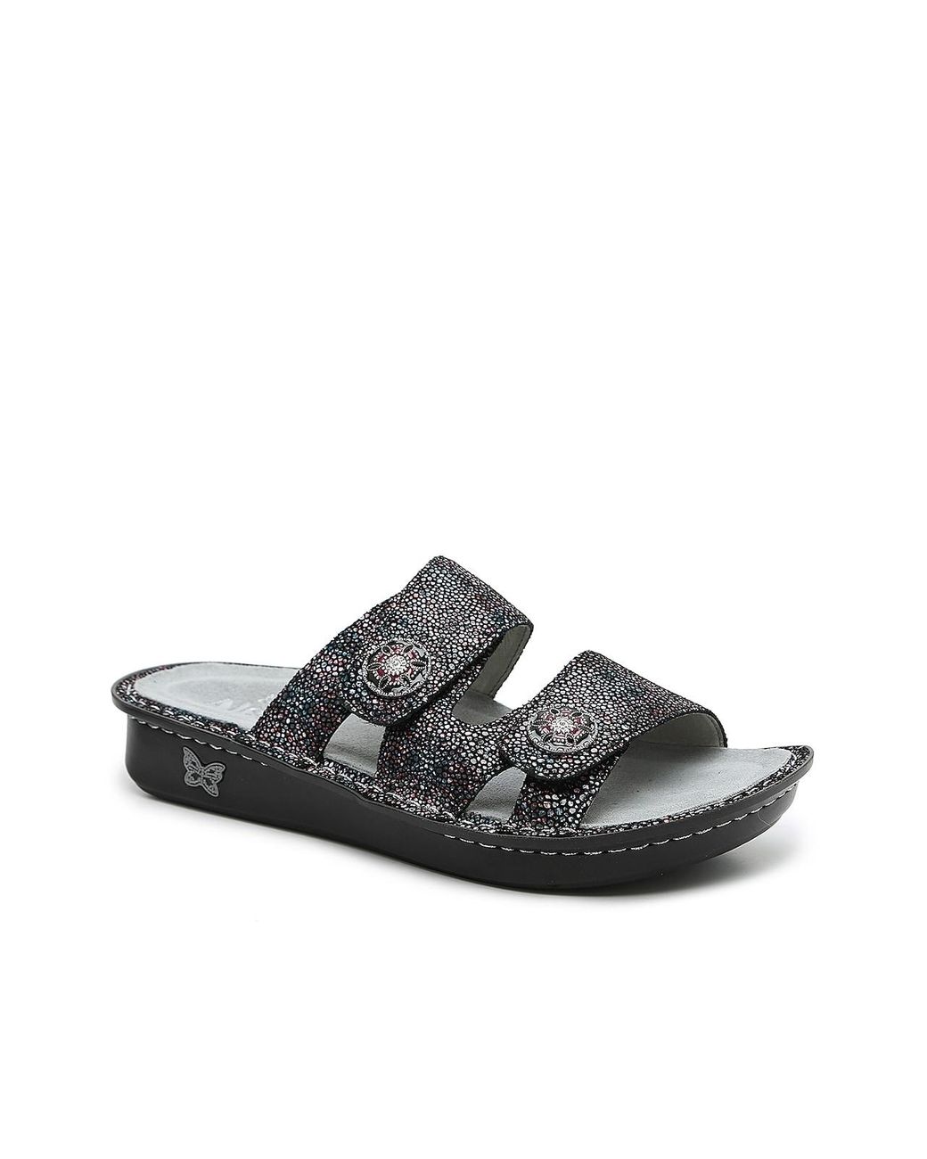 Alegria Leather Violette Wedge Sandal in Black - Lyst