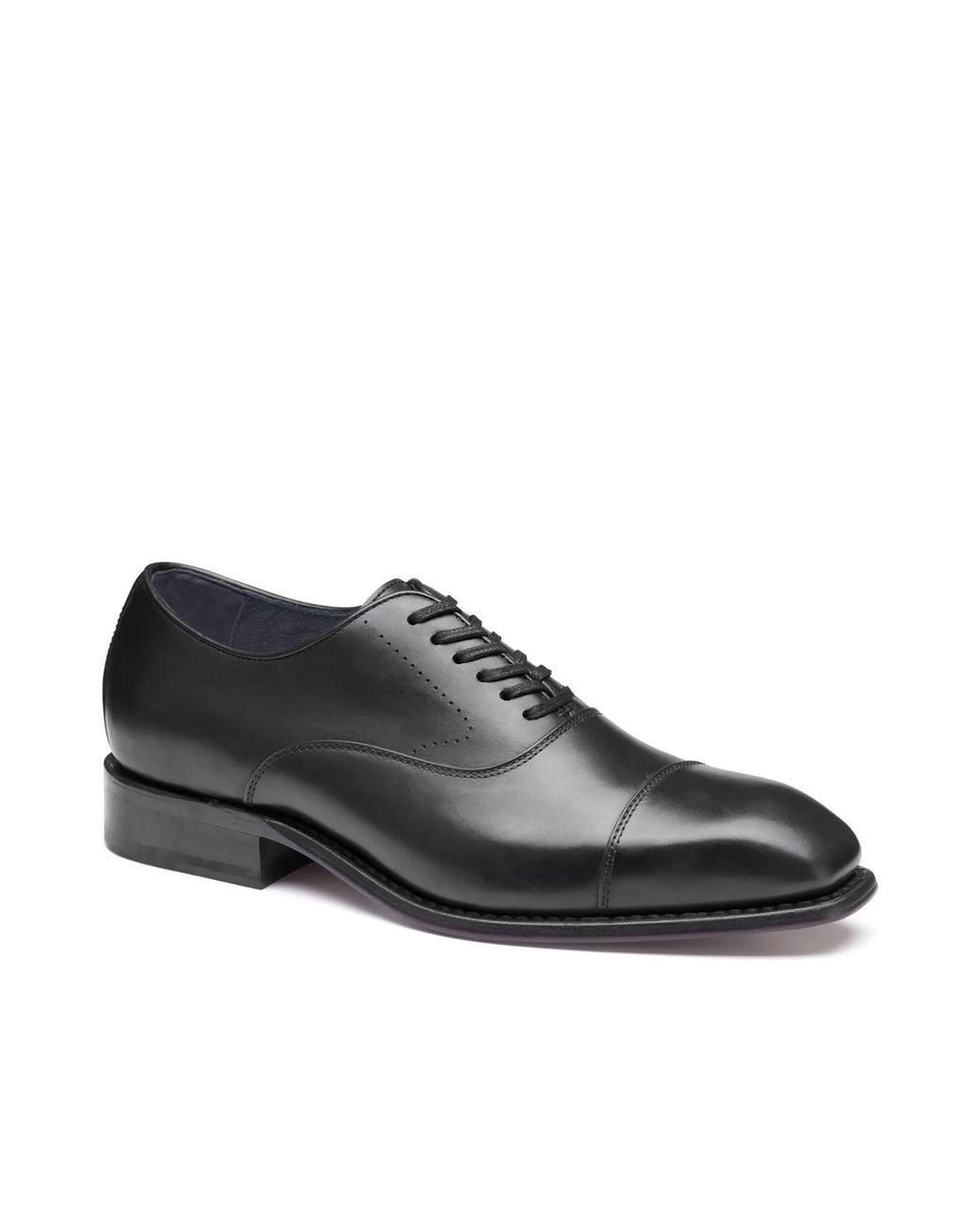 Johnston & Murphy Black Ashton Cap Toe Oxford for men