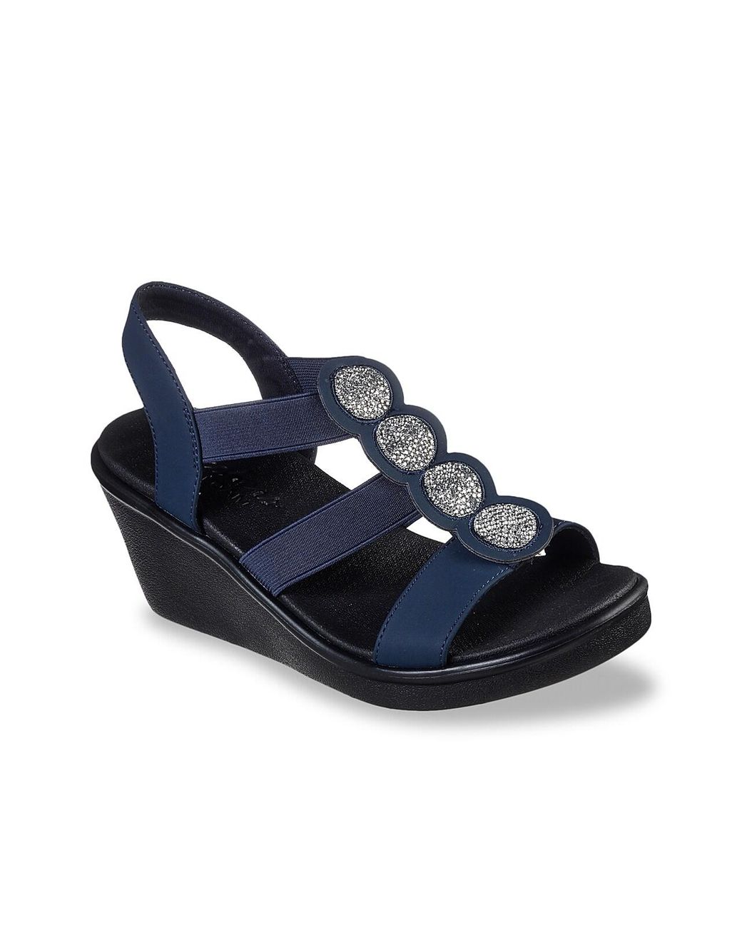 Skechers Cali Rumble On Camp Glam Wedge Sandal in Blue | Lyst