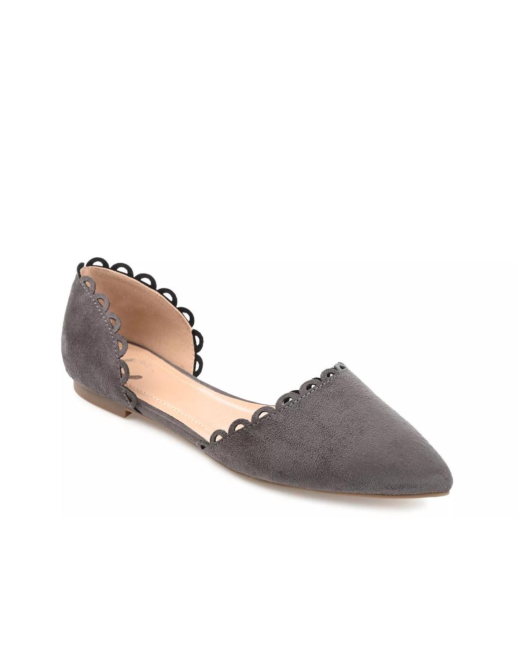 Journee Collection Gray Wide Width Jezlin Flat