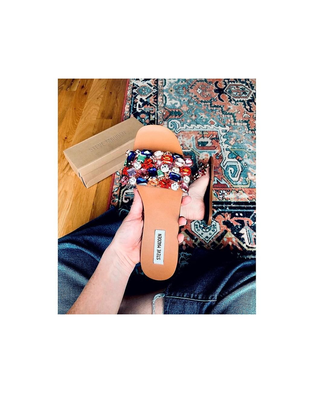 Steve madden brionna store embellished slide sandal