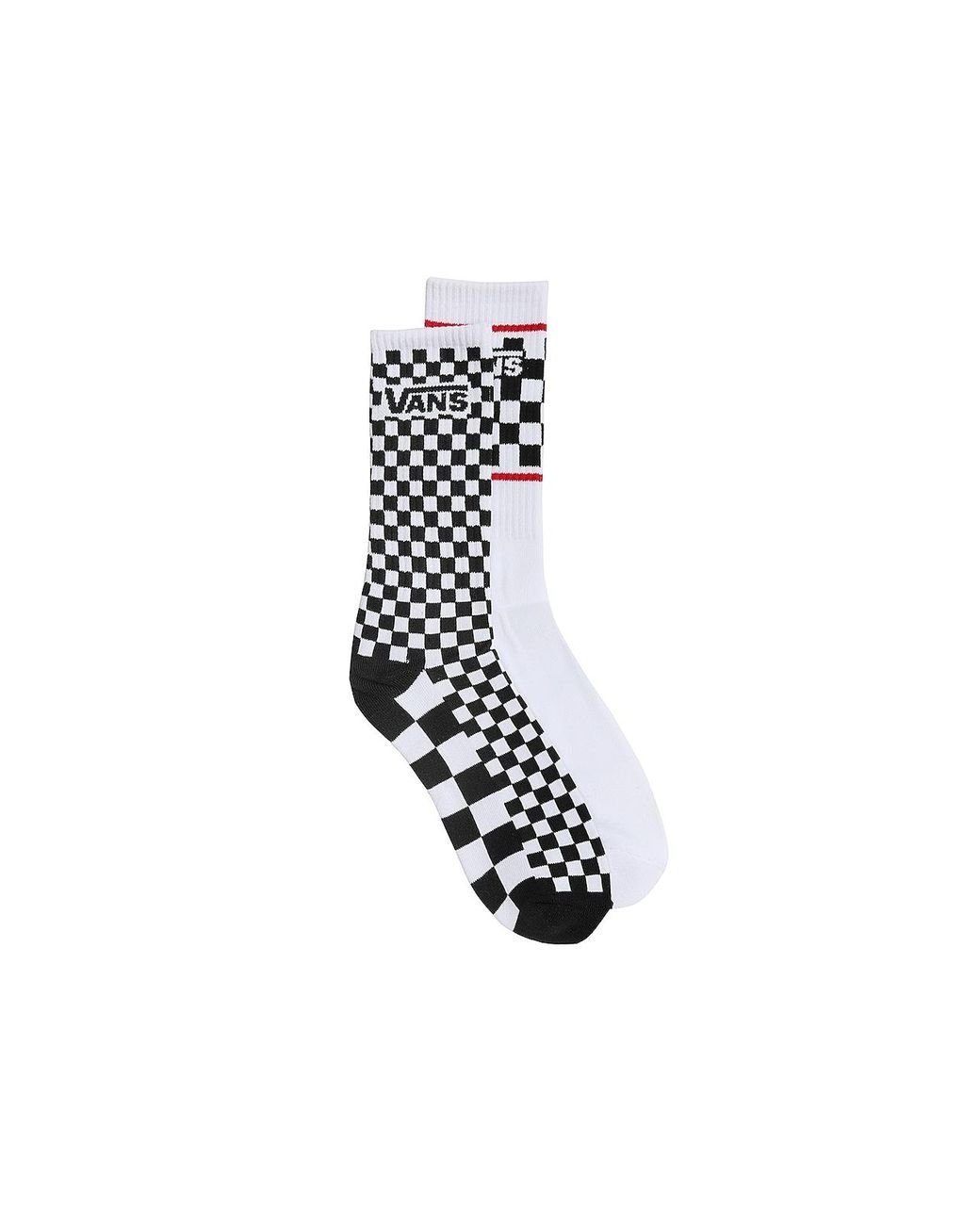 Vans Synthetic Multi Check Crew Socks in Black/White Checkered (Black ...