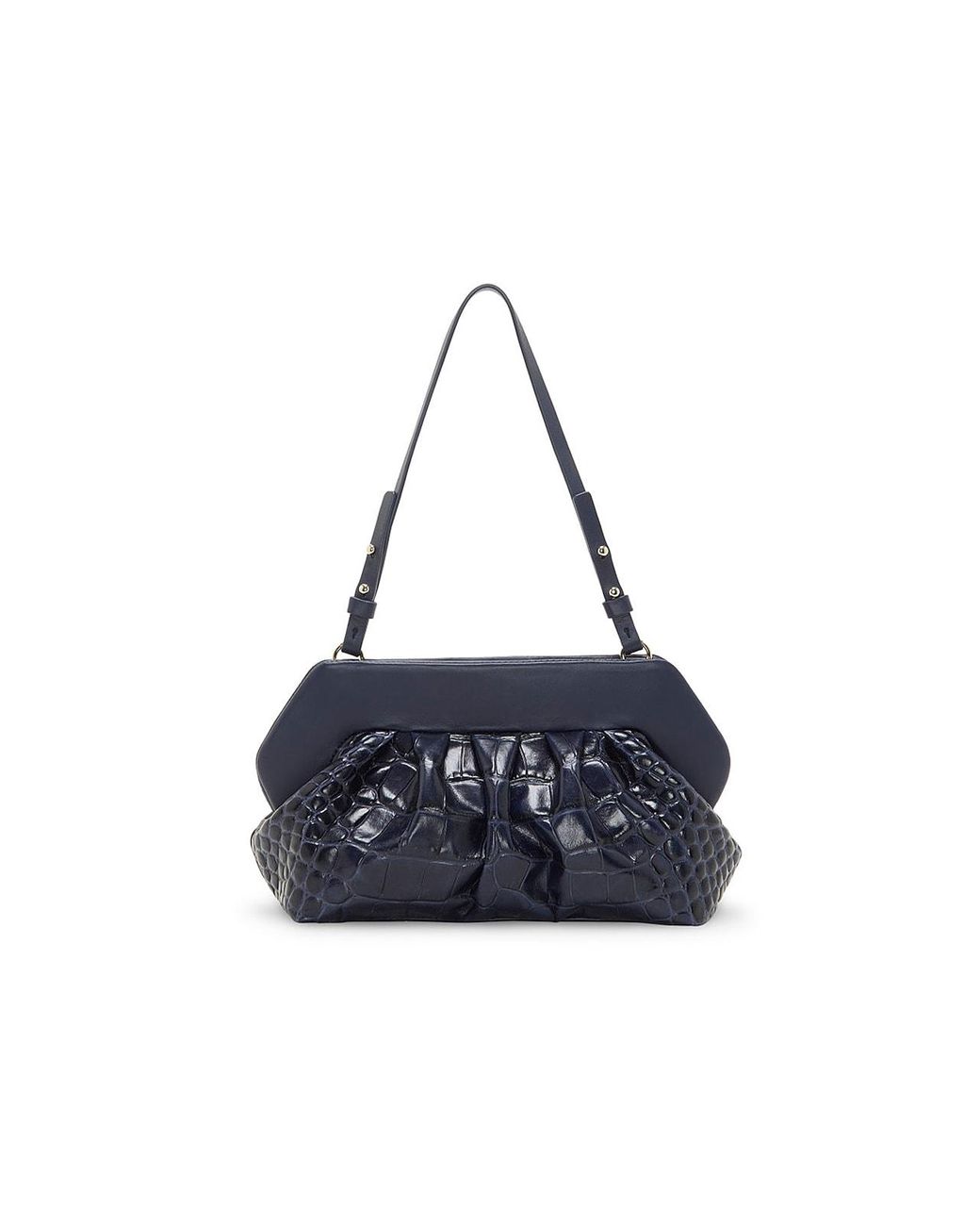 Vince Camuto Amari Leather Shoulder Bag in Navy Croc Print (Black) | Lyst