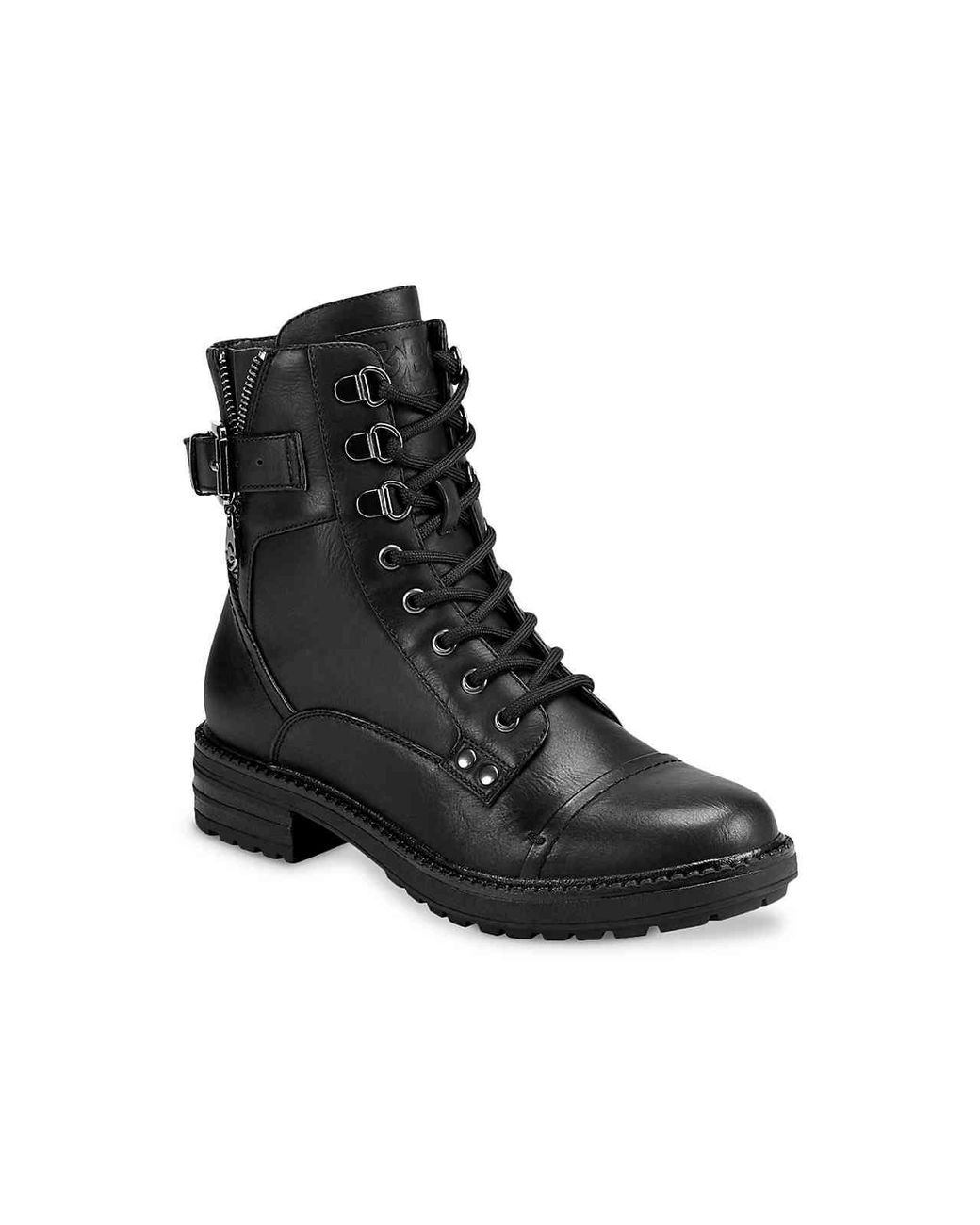 G by Guess Gessy Combat Boot in Black | Lyst