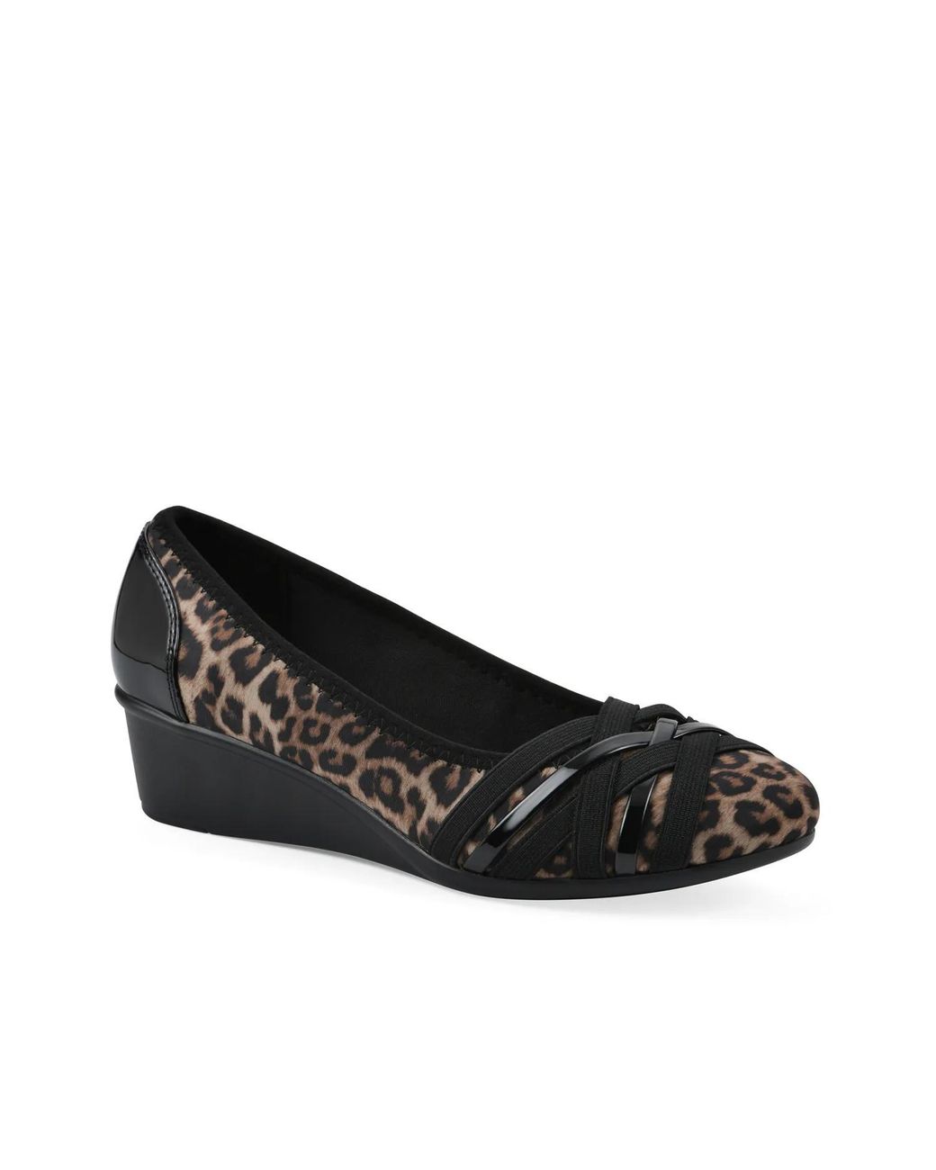 White Mountain Black Bowie Wedge Pump