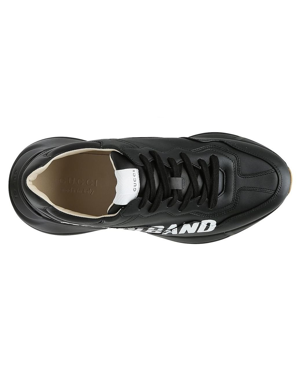 black leather gucci sneakers