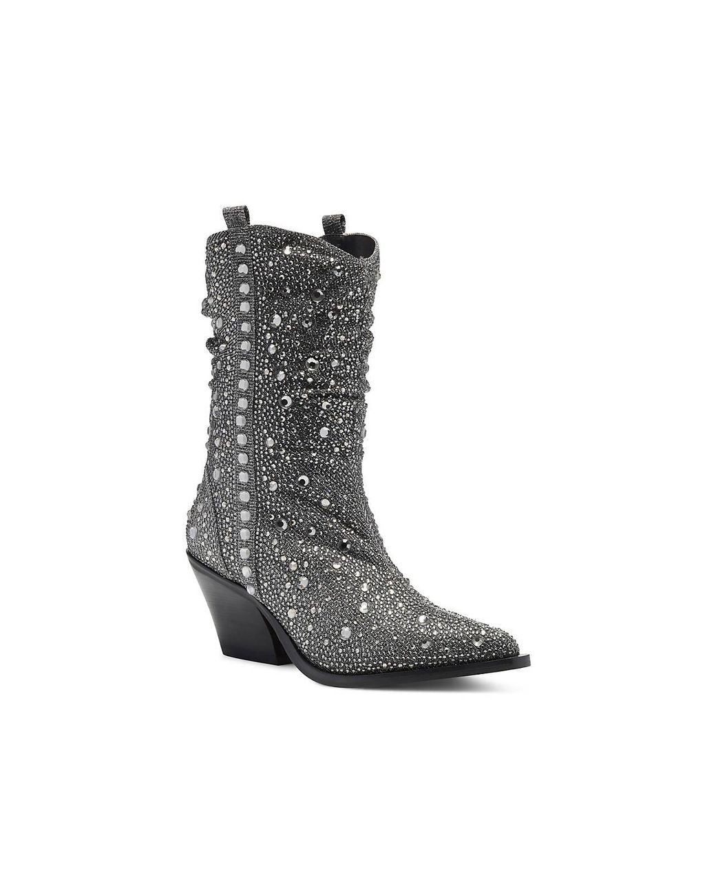 Jessica Simpson Zellya Western Bootie in Gray | Lyst