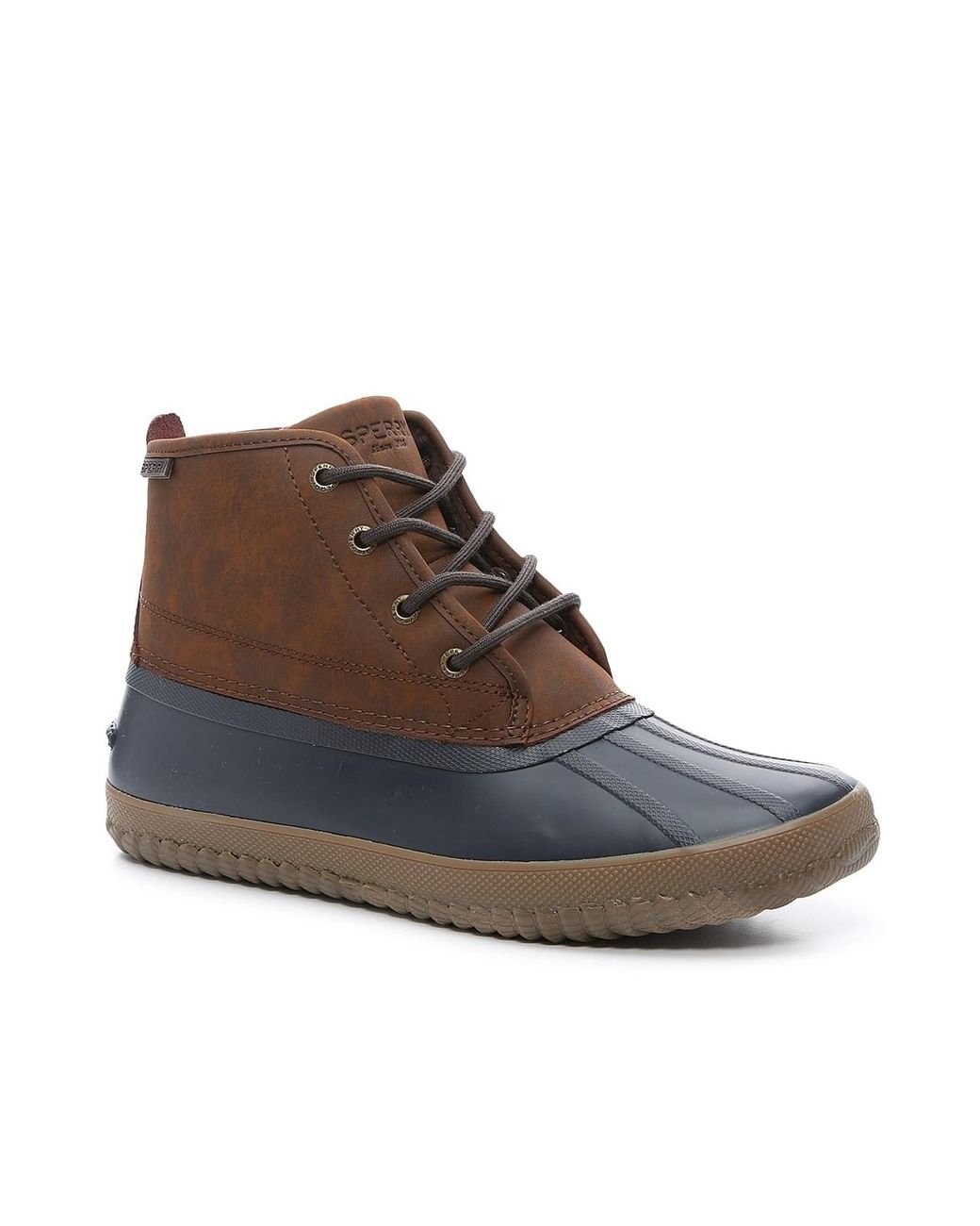 sperry duck boots tan dark brown