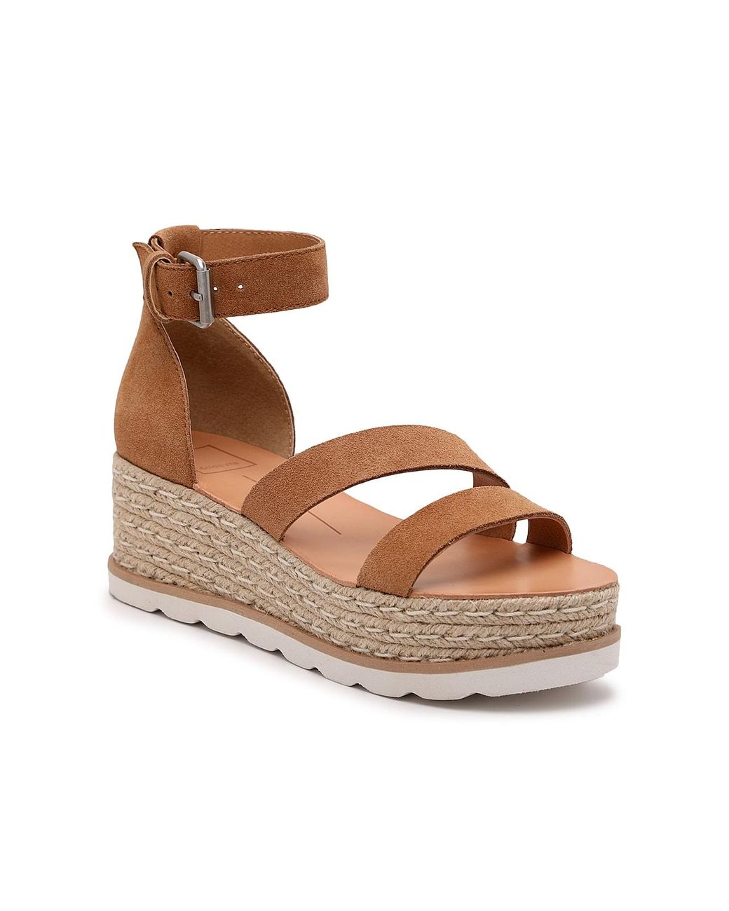 Dolce Vita Suede Liza Espadrille Wedge Sandal in Cognac Suede (Brown) - Lyst