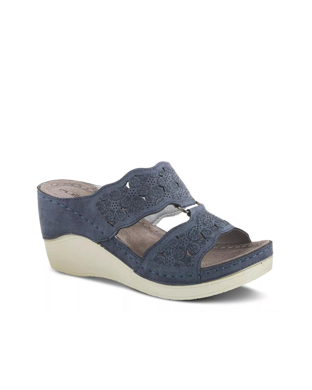Flexus by Spring Step Blue Dreiser Wedge Sandal