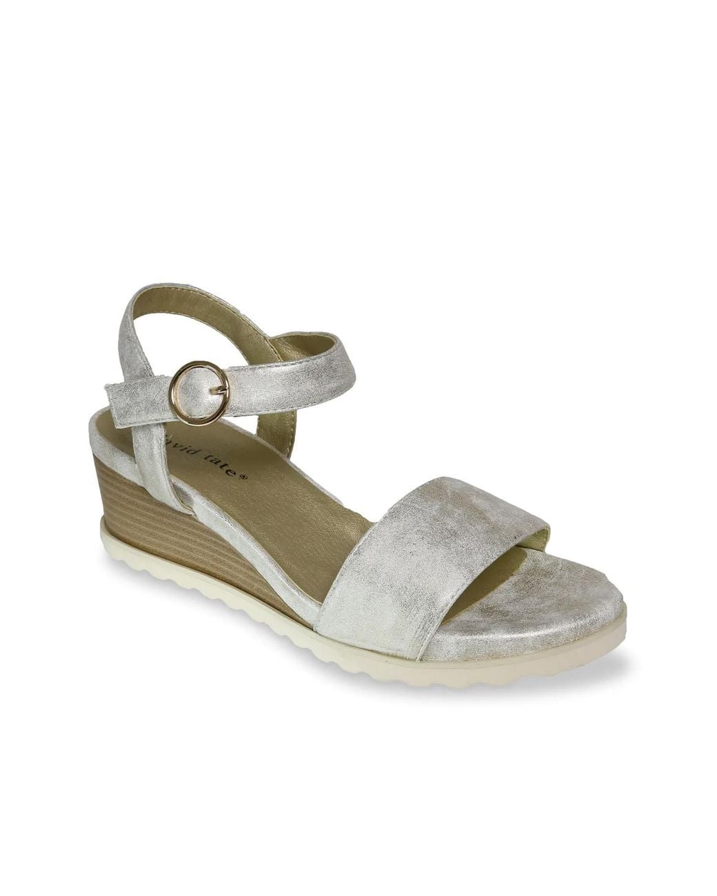 David Tate Metallic Knockout Wedge Sandal