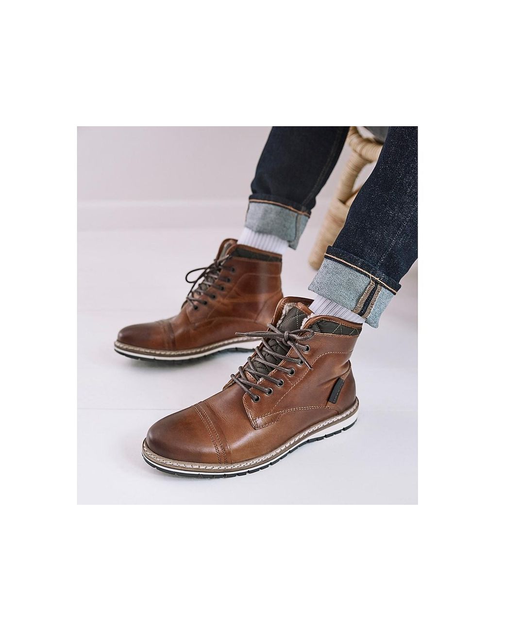 Crown Vintage Cap Toe Boot in Brown for 