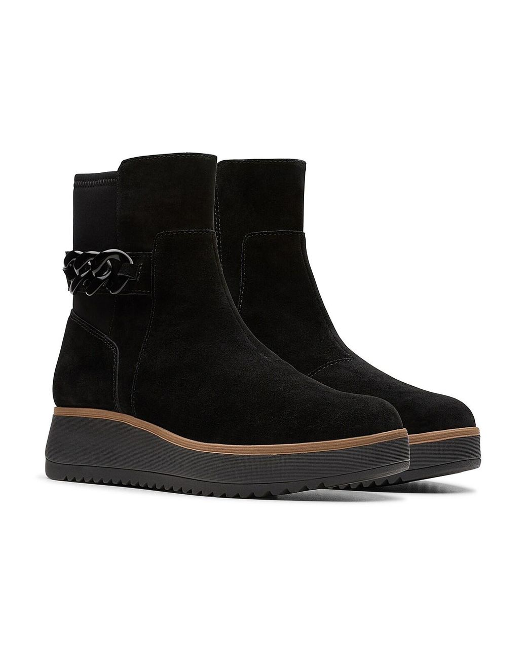 Clarks Zylah Rose Wedge Bootie in Black Lyst