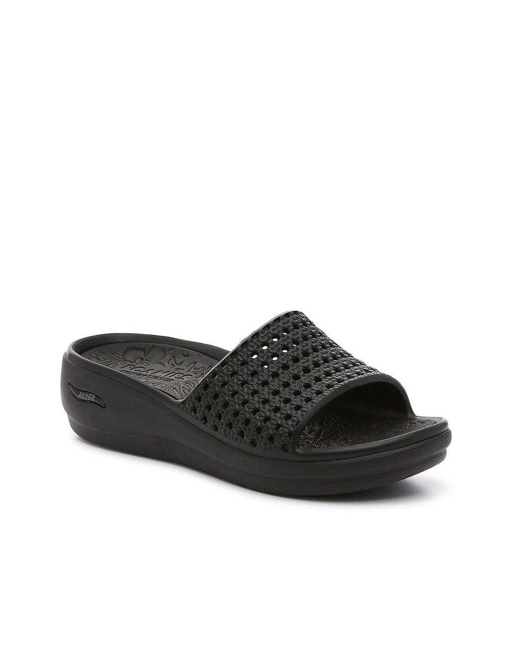 skechers black slides