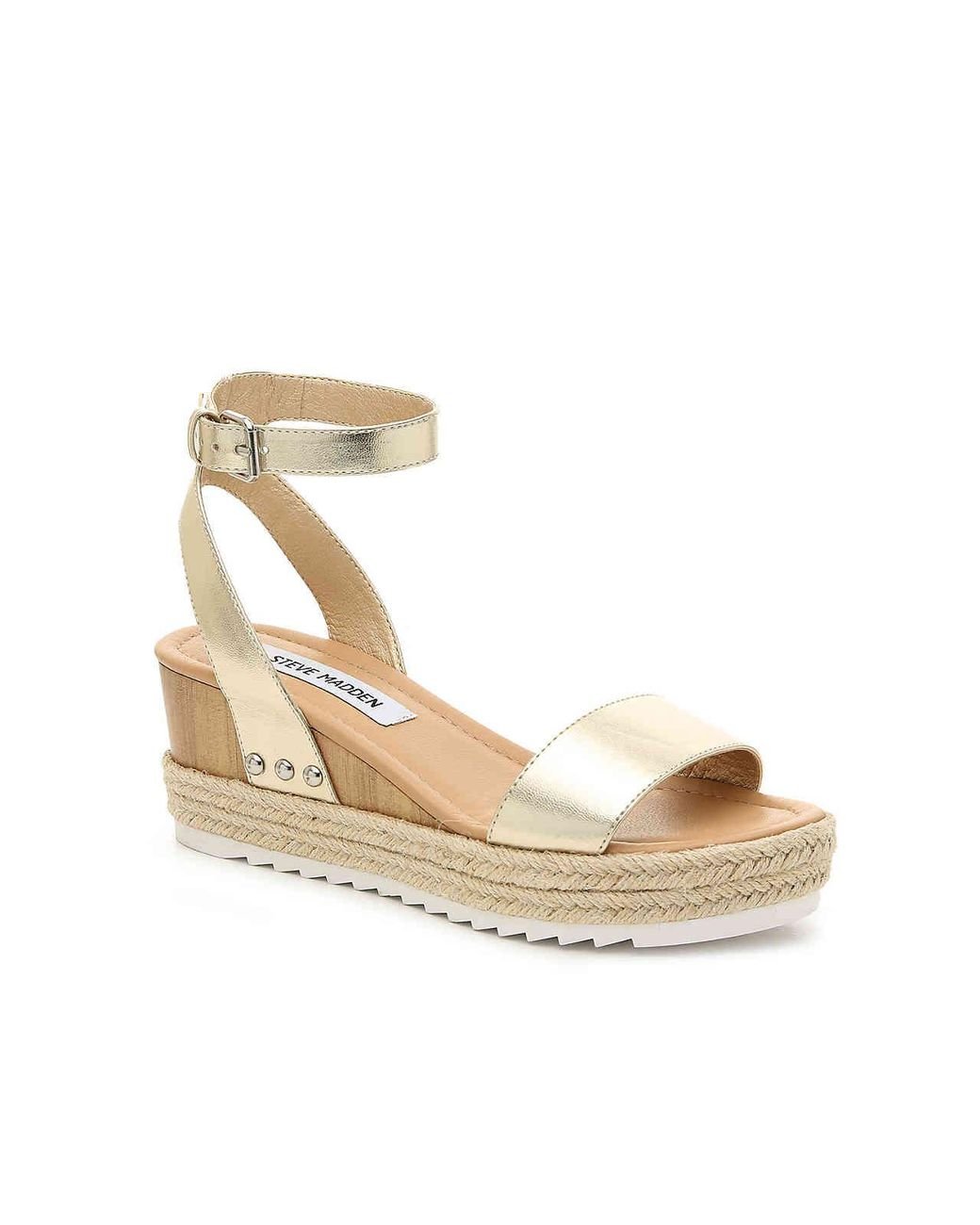 Steve Madden Jewel Espadrille Wedge Sandal in Metallic | Lyst