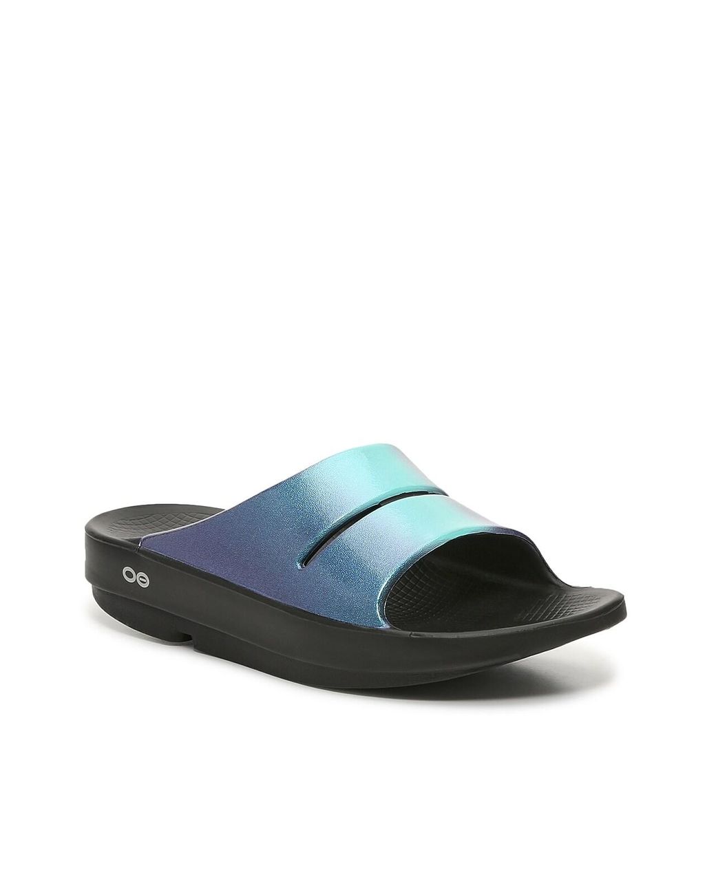 OOFOS Ooahh Luxe Slide Sandal in Blue Lyst