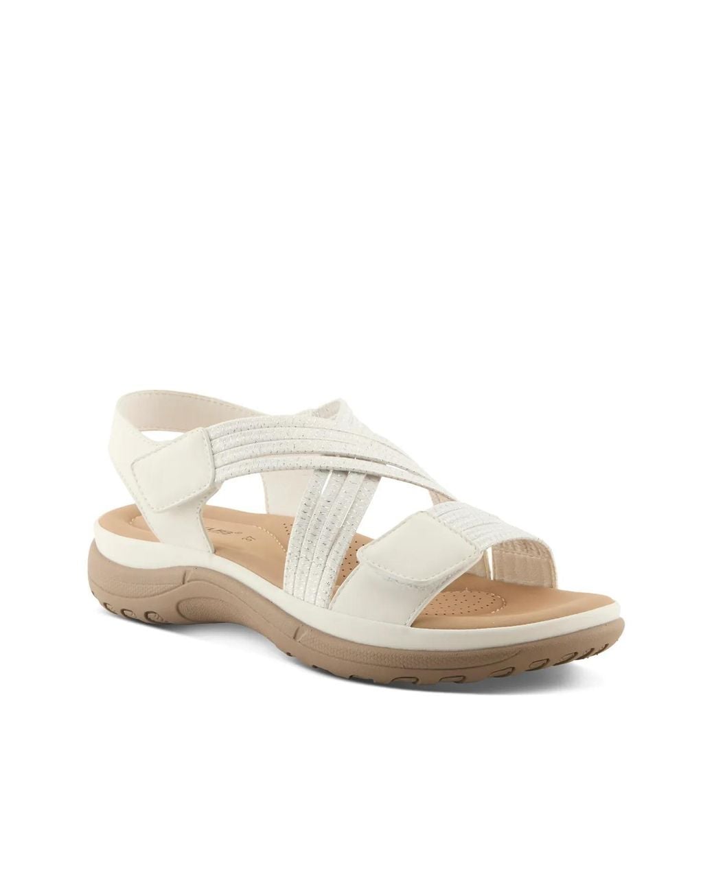 Flexus by Spring Step White Crossbeam Wedge Sandal