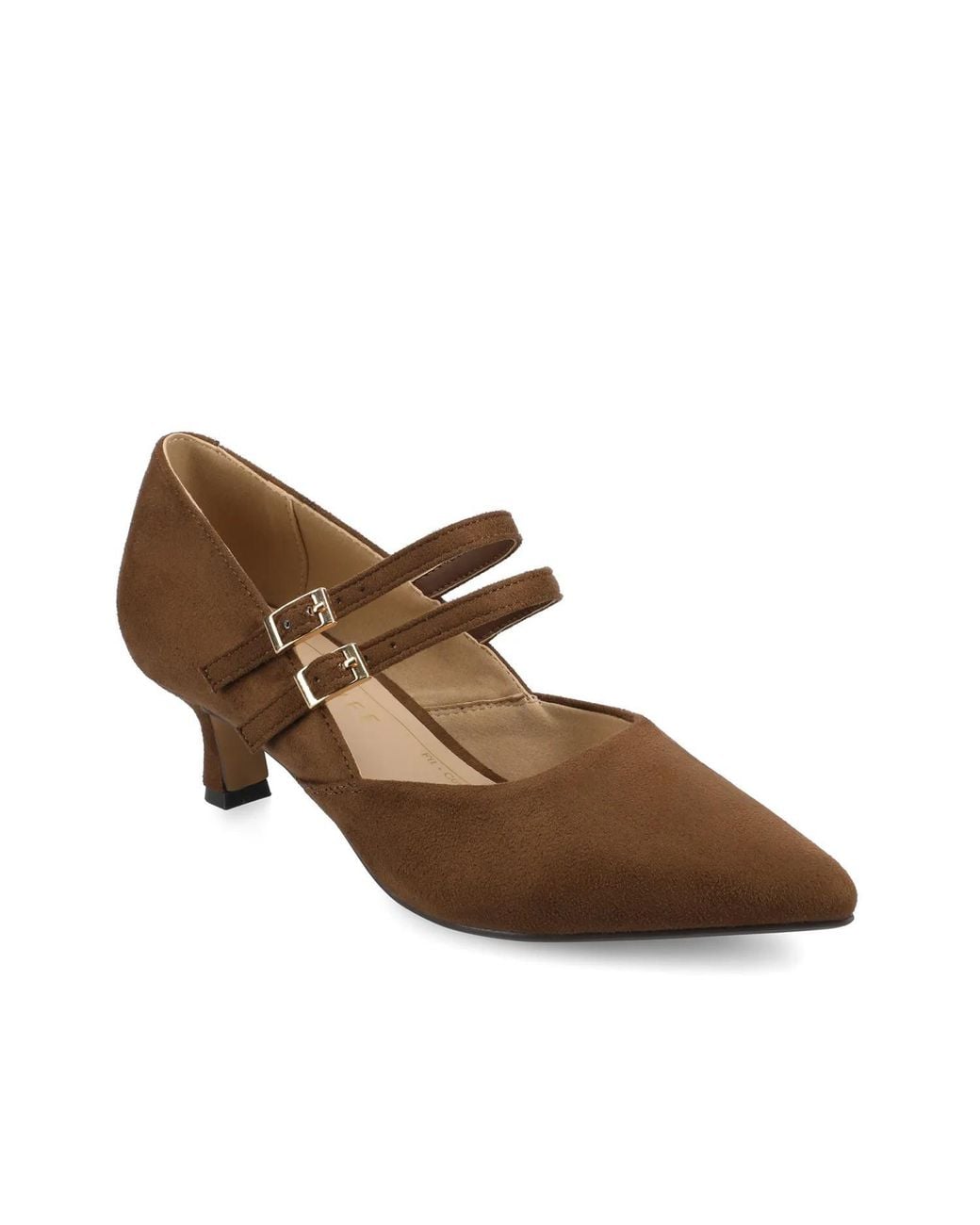 Journee Collection Brown Carnation Pump